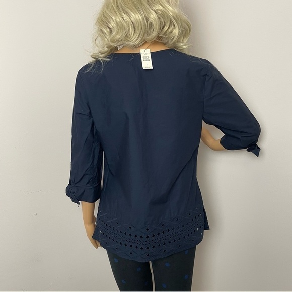 Talbots V-Neck Tie Sleeve Top  | NWT | Size Small Petite - Picture 7 of 12